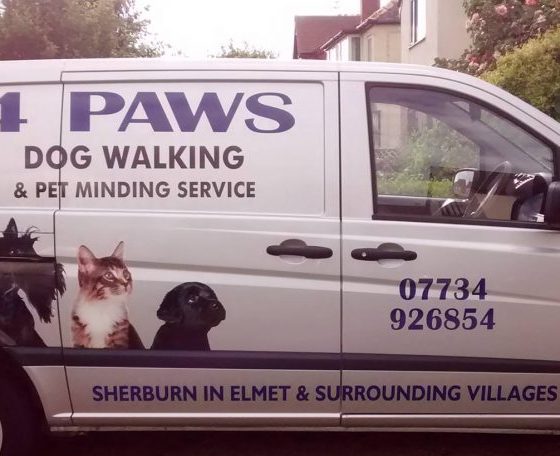 4 paws dog walking service sherburn