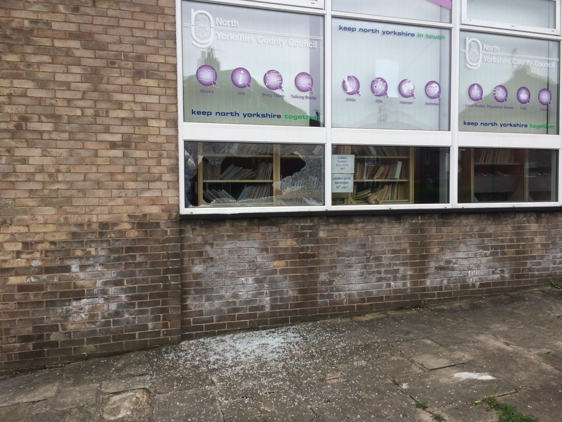 Vandalism at Sherburn Library