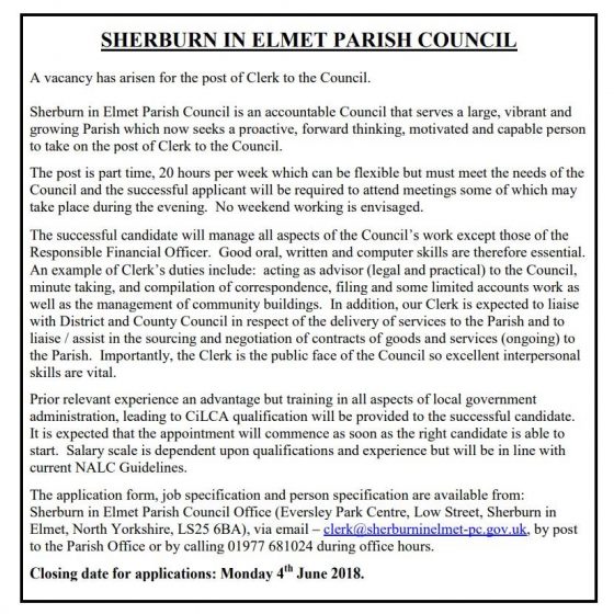 Job Vacancy at Parish Council