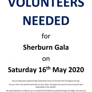 Volunteers Needed For Sherburn Gala - *Event Cancelled*