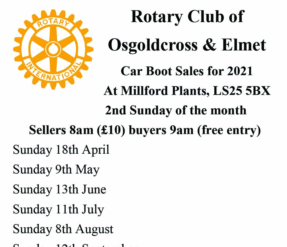 Rotary Club Car Boot Sales Start Again