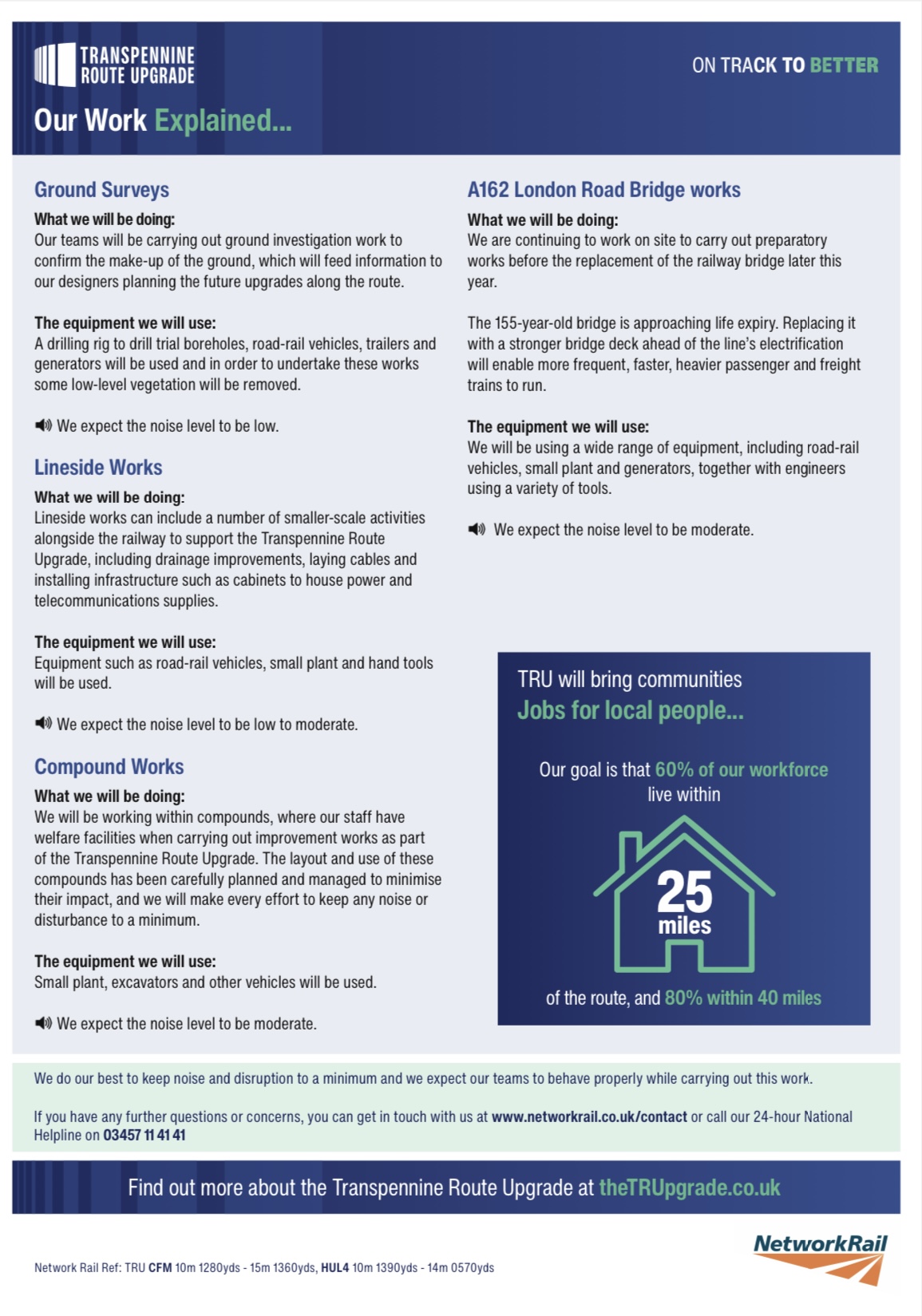 Network Rail update for the Transpennine route upgrade - Garforth to Church Fenton