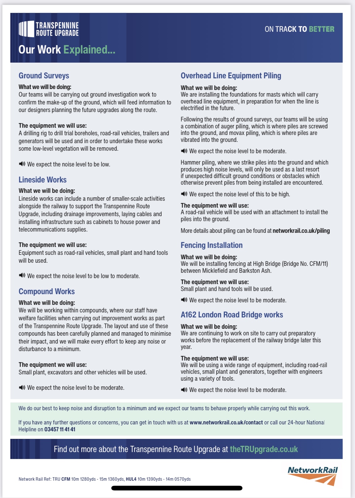 Network Rail update for the Transpennine route upgrade – Garforth to Church Fenton